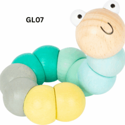 Alternative view of Bruco snodabile colorato in legno - Prodotto solidale