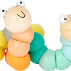 Bruco snodabile colorato in legno - Prodotto solidale