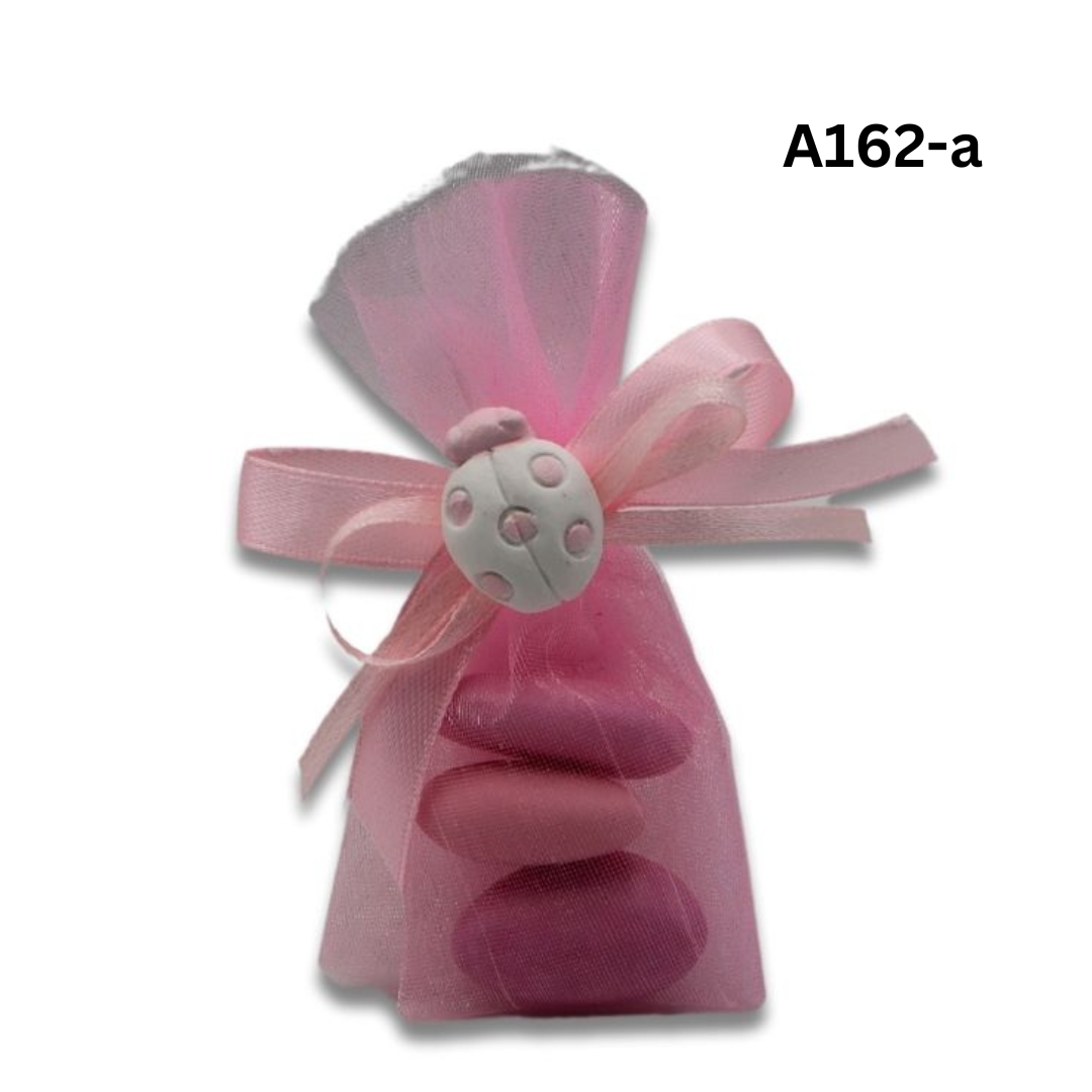 Sacchettino Rosa 3 confetti A162