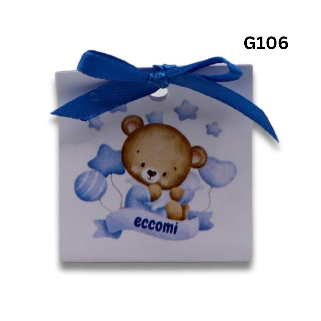 Bustina “Eccomi” azzurra G106