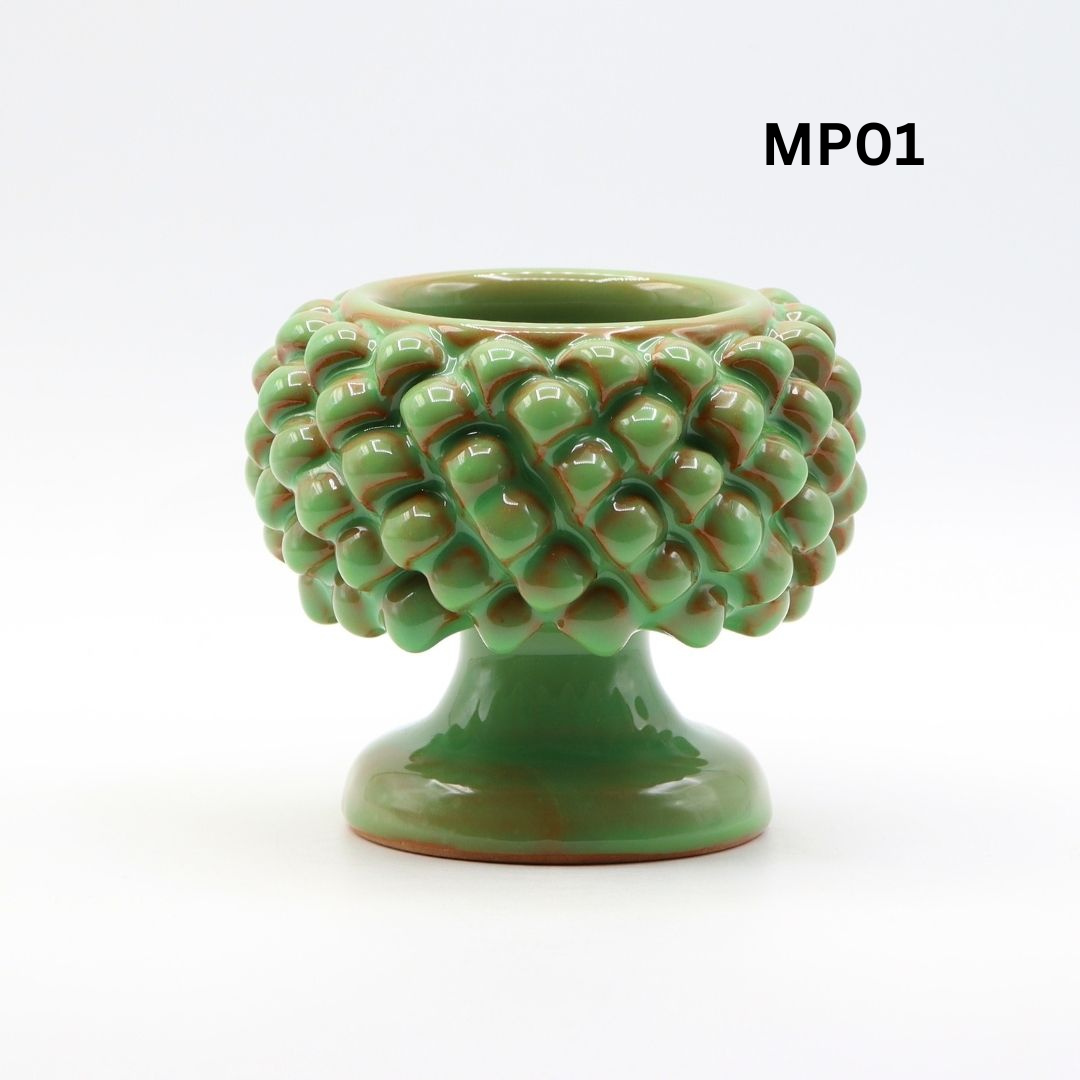 Porta vaso Mezza Pigna in ceramica - Prodotto solidale - immagine 2