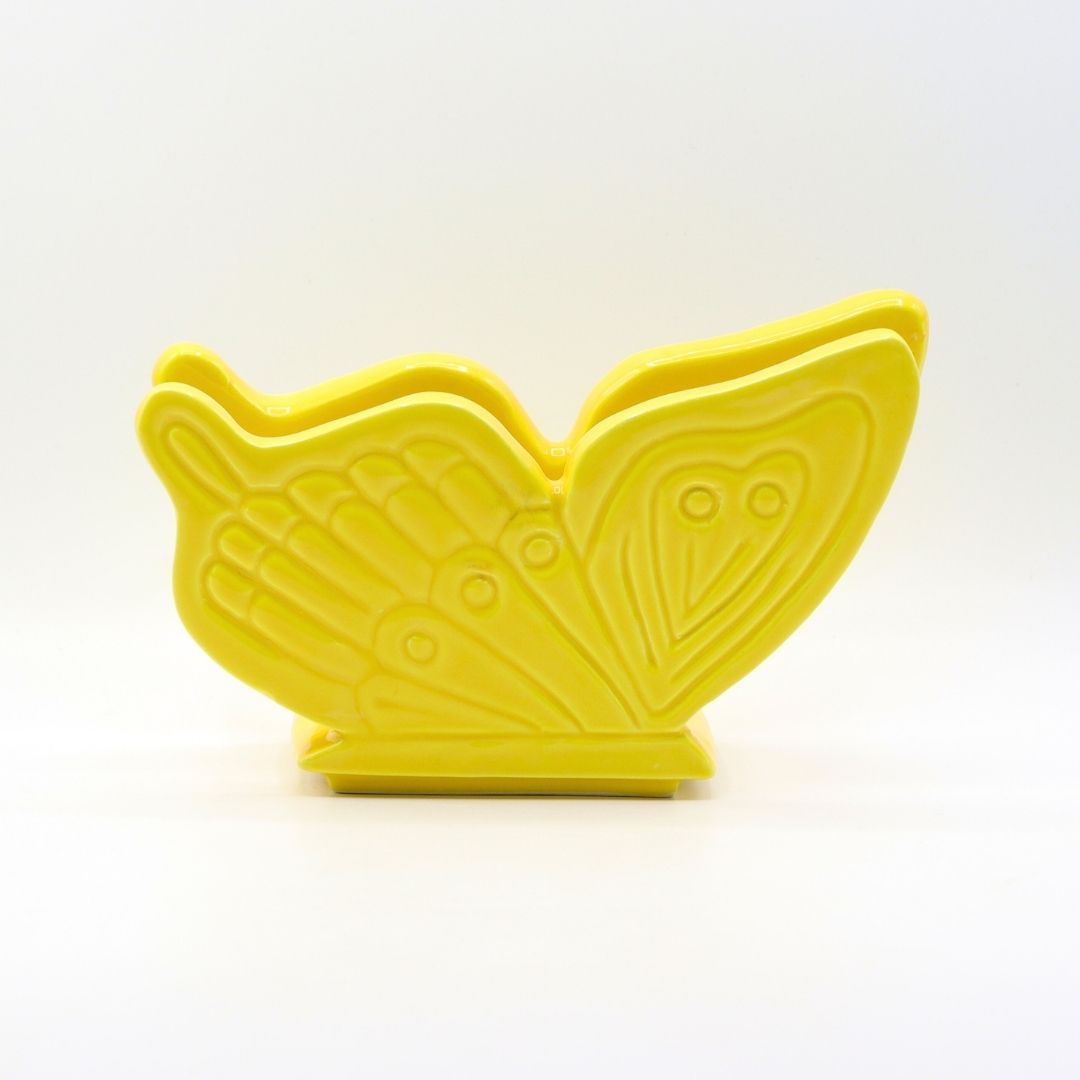 Portatovaglioli in ceramica colorata farfalla - Prodotto solidale - immagine 7