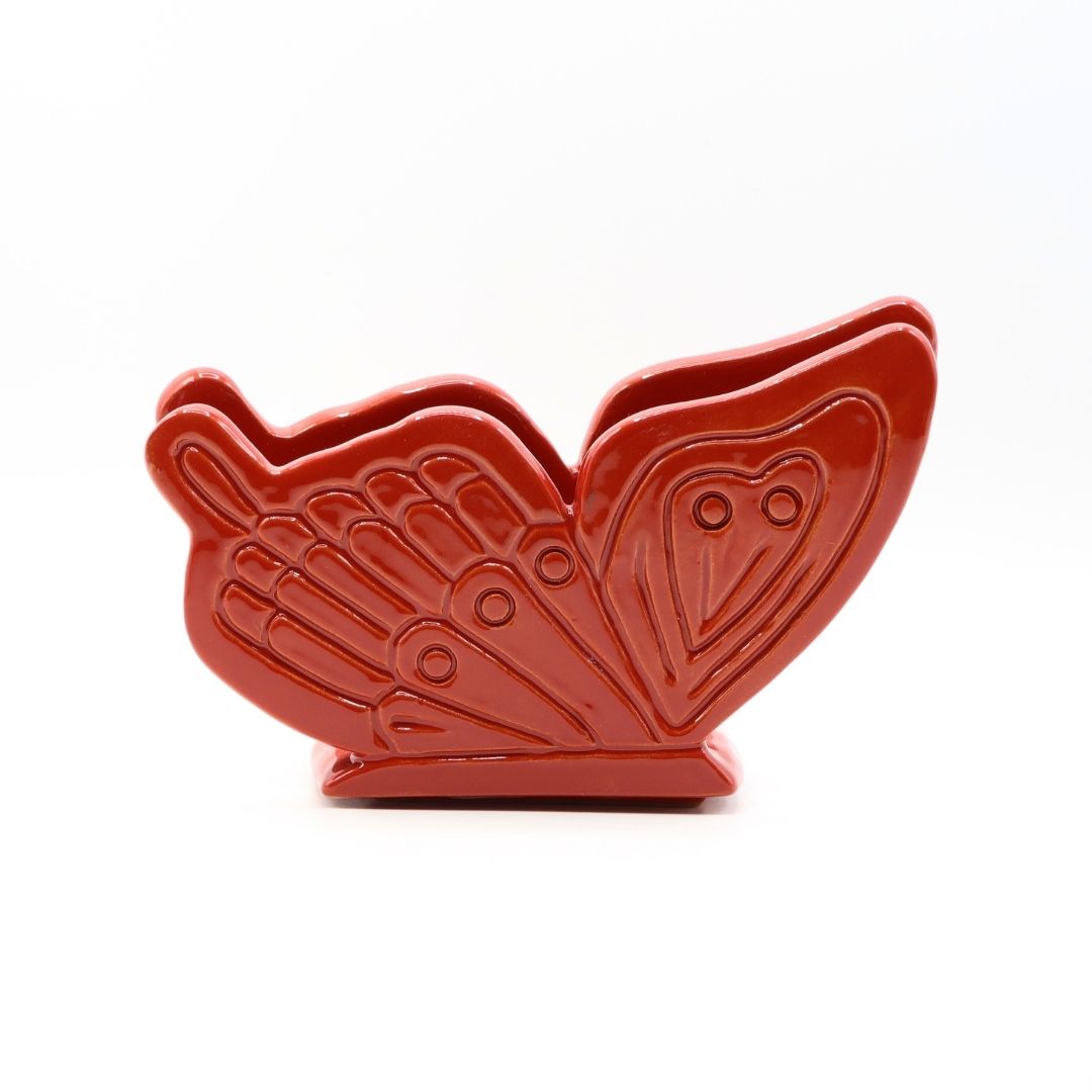 Portatovaglioli in ceramica colorata farfalla - Prodotto solidale - immagine 5