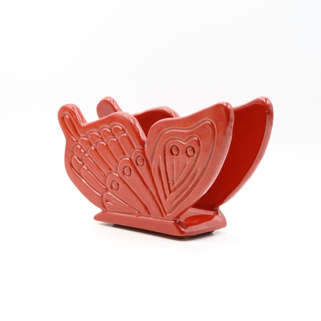 Portatovaglioli in ceramica colorata farfalla - Prodotto solidale - immagine 6