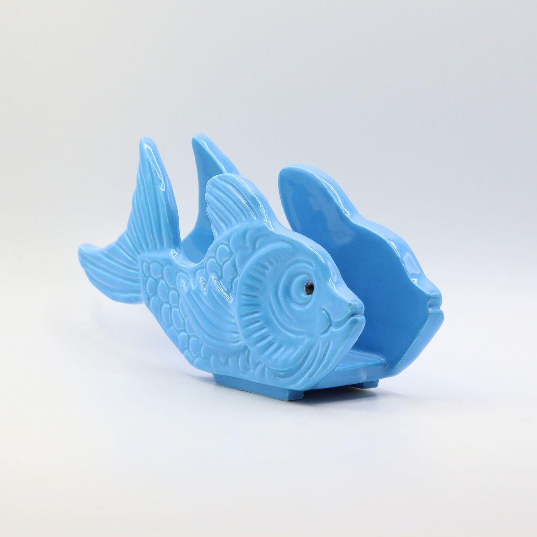 Portatovaglioli in ceramica colorata pesce - Prodotto solidale - immagine 4