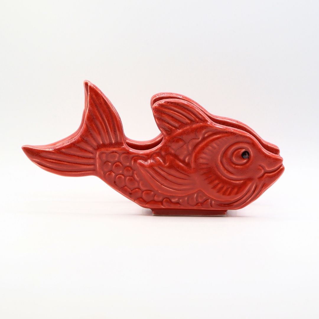 Portatovaglioli in ceramica colorata pesce - Prodotto solidale - immagine 5