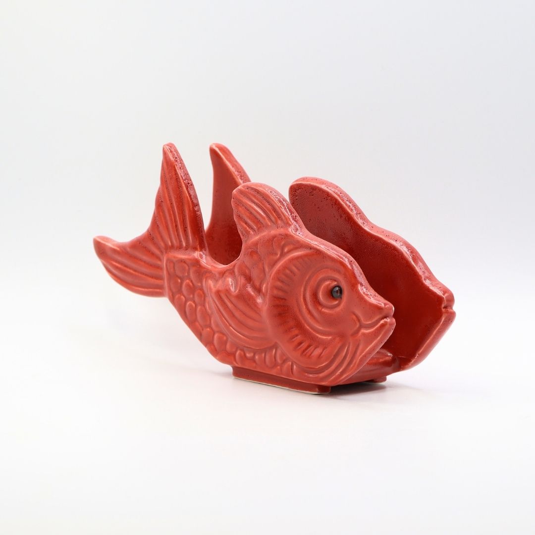 Portatovaglioli in ceramica colorata pesce - Prodotto solidale - immagine 6