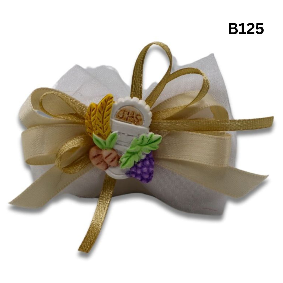 Sacchetto fiocco con pisside e spighe B125